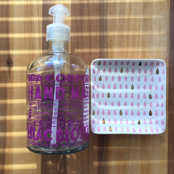 Spa Corporel Vintage Glass Soap Dispenser and Dish - Picture 2 of 4